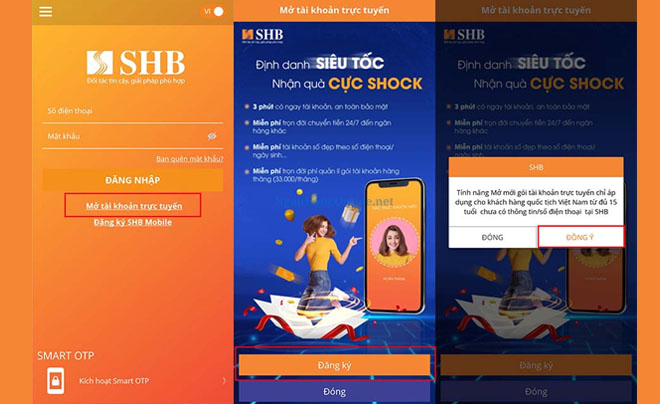 Cài ứng dụng SHB Mobile Banking