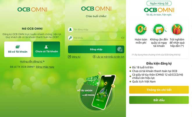 Cách tạo tài khoản OCB trực tuyến trên app OMNI