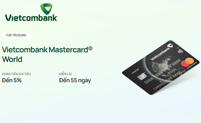 Thẻ tín dụng siêu hoàn tiền Vietcombank Mastercard World