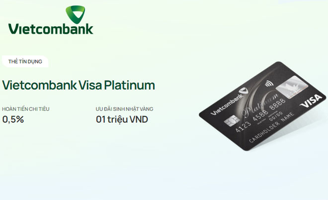 Thẻ Vietcombank Visa Platinum ưu đãi sinh nhật vàng