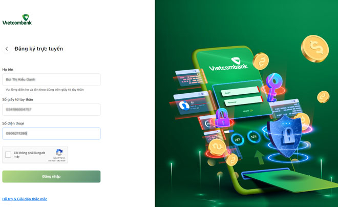 Hướng dẫn mở thẻ tín dụng Vietcombank online trên website