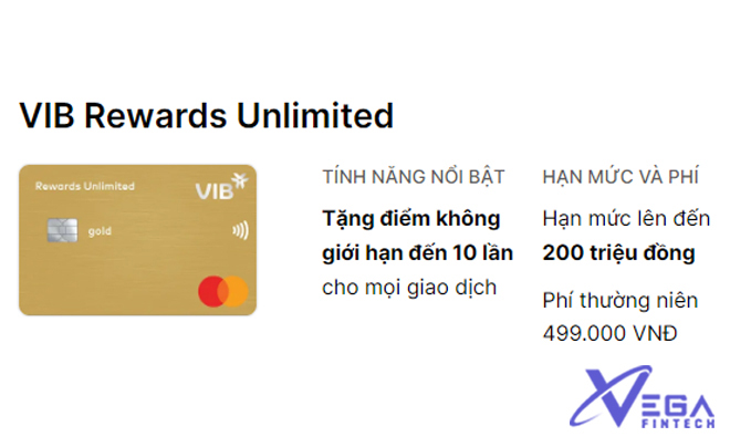 VIB Rewards Unlimited - Tặng điểm không giới hạn